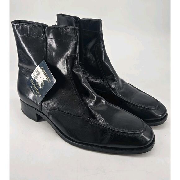 Florsheim Essex Moc Toe Zipper Boot Black Shiny Leather Sz 11.5 D NEW main image 11
